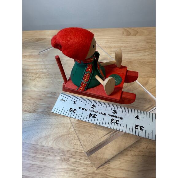 Ljungstroms Of Sweden Tomte Wooden Figure Two Kids on Sled JL - Picture 9 of 11